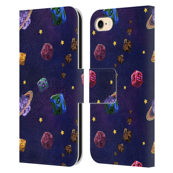 Carla Morrow Patterns Dice Numbers Leather Book Wallet Case Cover For Apple iPhone 7 / 8 / SE 2020 & 2022