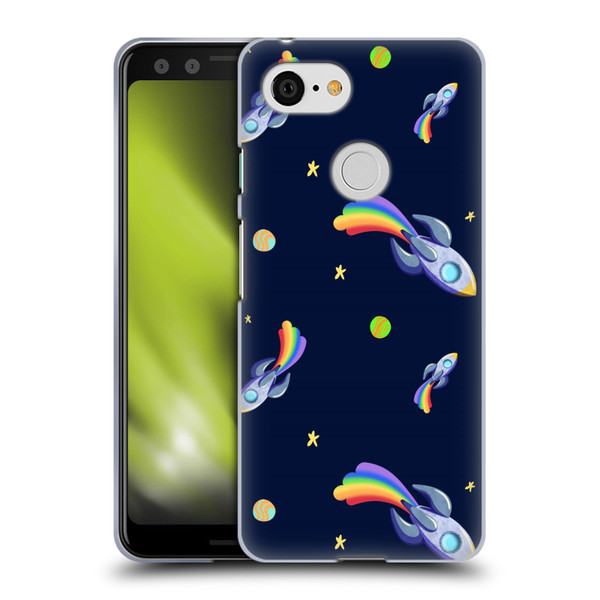 Carla Morrow Patterns Rocketship Soft Gel Case for Google Pixel 3