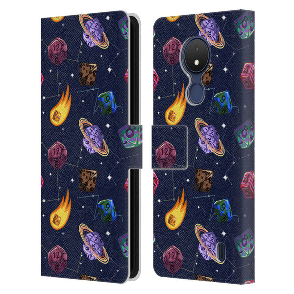 Carla Morrow Patterns Colorful Space Dice Leather Book Wallet Case Cover For Nokia C21