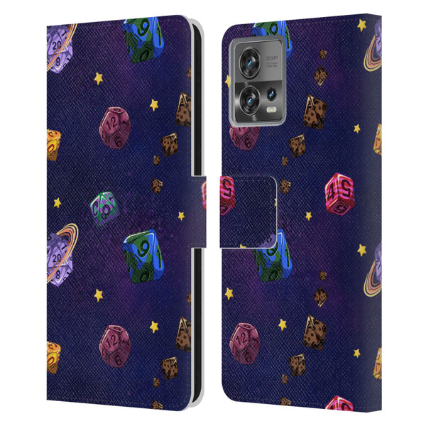 Carla Morrow Patterns Dice Numbers Leather Book Wallet Case Cover For Motorola Moto Edge 30 Fusion