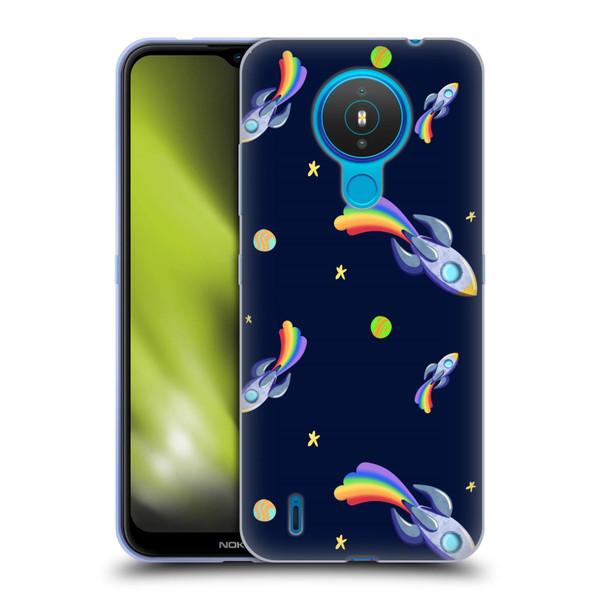 Carla Morrow Patterns Rocketship Soft Gel Case for Nokia 1.4