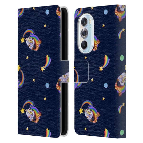 Carla Morrow Patterns Red Panda Leather Book Wallet Case Cover For Motorola Edge X30