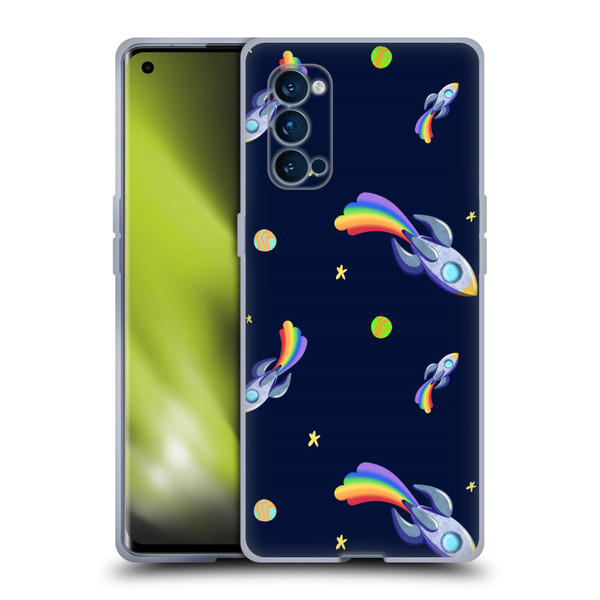 Carla Morrow Patterns Rocketship Soft Gel Case for OPPO Reno 4 Pro 5G