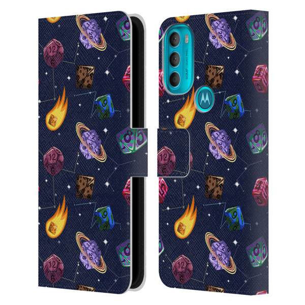Carla Morrow Patterns Colorful Space Dice Leather Book Wallet Case Cover For Motorola Moto G71 5G