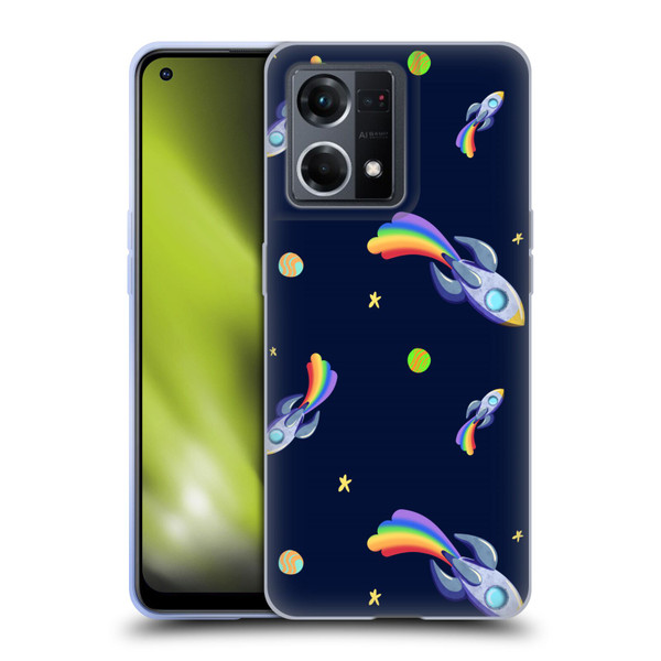 Carla Morrow Patterns Rocketship Soft Gel Case for OPPO Reno8 4G