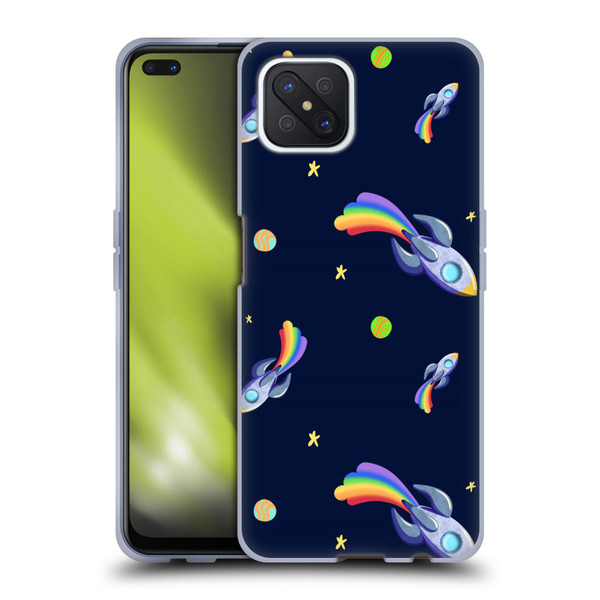 Carla Morrow Patterns Rocketship Soft Gel Case for OPPO Reno4 Z 5G
