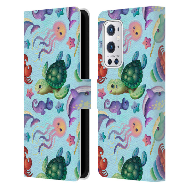 Carla Morrow Patterns Sea Life Leather Book Wallet Case Cover For OnePlus 9 Pro