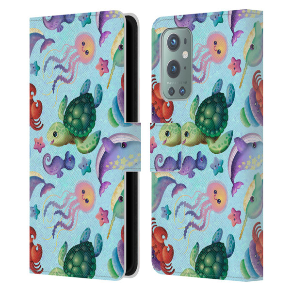 Carla Morrow Patterns Sea Life Leather Book Wallet Case Cover For OnePlus 9