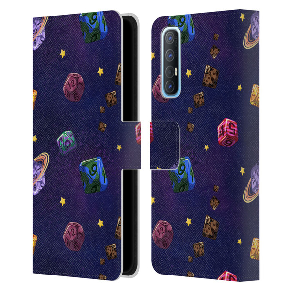 Carla Morrow Patterns Dice Numbers Leather Book Wallet Case Cover For OPPO Find X2 Neo 5G