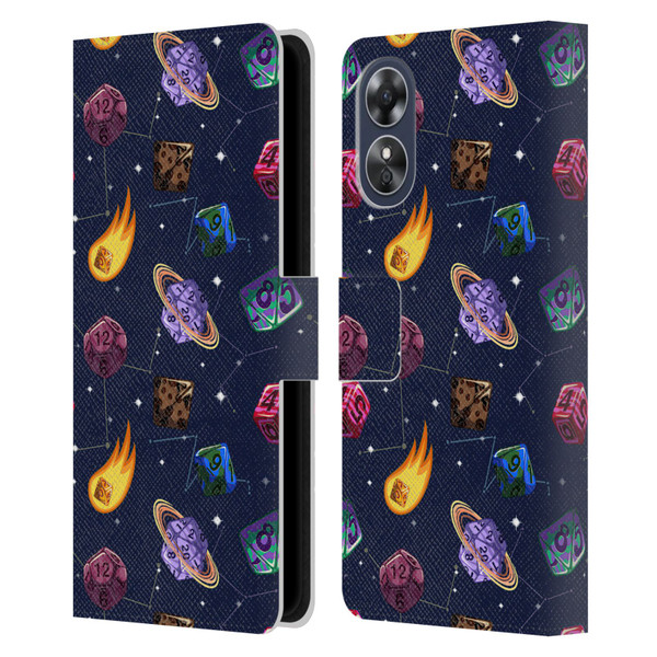 Carla Morrow Patterns Colorful Space Dice Leather Book Wallet Case Cover For OPPO A17