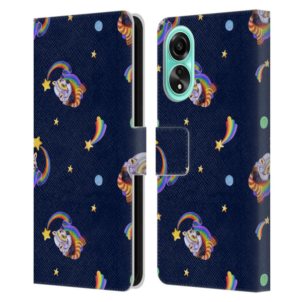 Carla Morrow Patterns Red Panda Leather Book Wallet Case Cover For OPPO A78 4G