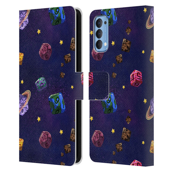 Carla Morrow Patterns Dice Numbers Leather Book Wallet Case Cover For OPPO Reno 4 5G