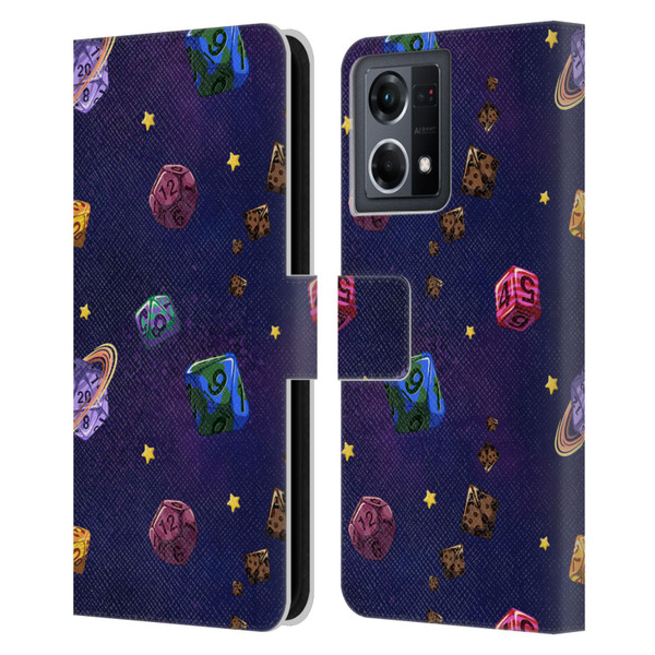 Carla Morrow Patterns Dice Numbers Leather Book Wallet Case Cover For OPPO Reno8 4G