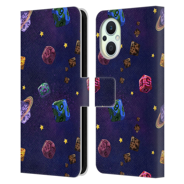 Carla Morrow Patterns Dice Numbers Leather Book Wallet Case Cover For OPPO Reno8 Lite