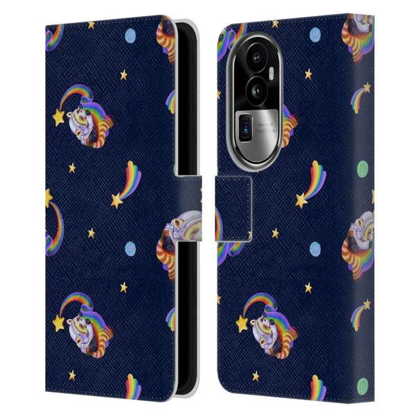 Carla Morrow Patterns Red Panda Leather Book Wallet Case Cover For OPPO Reno10 Pro+