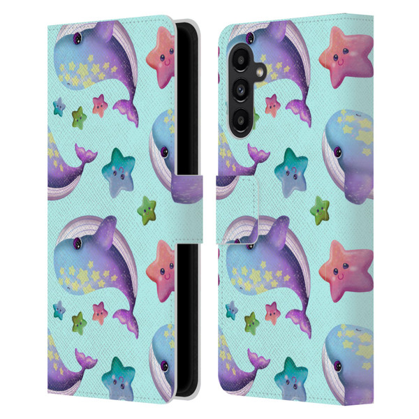 Carla Morrow Patterns Whale And Starfish Leather Book Wallet Case Cover For Samsung Galaxy A13 5G (2021)