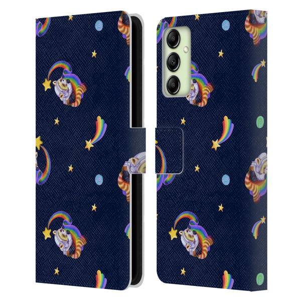 Carla Morrow Patterns Red Panda Leather Book Wallet Case Cover For Samsung Galaxy A14 5G