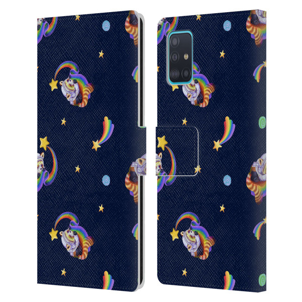 Carla Morrow Patterns Red Panda Leather Book Wallet Case Cover For Samsung Galaxy A51 (2019)