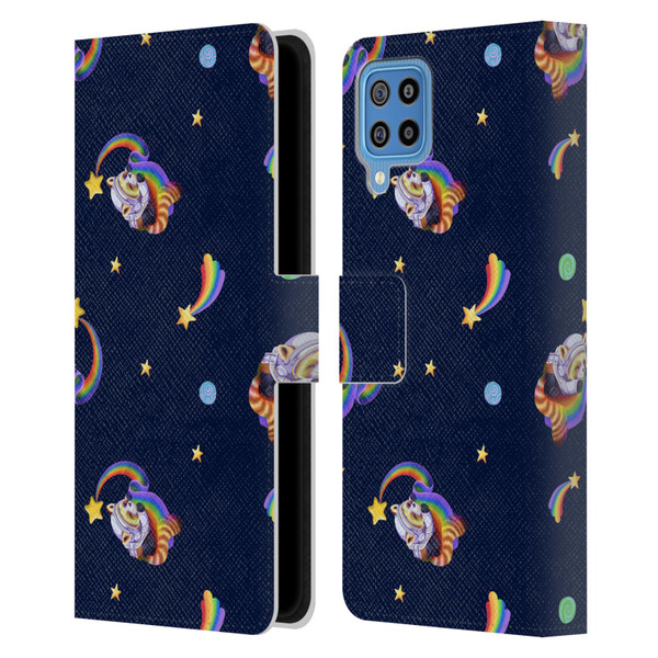 Carla Morrow Patterns Red Panda Leather Book Wallet Case Cover For Samsung Galaxy F22 (2021)