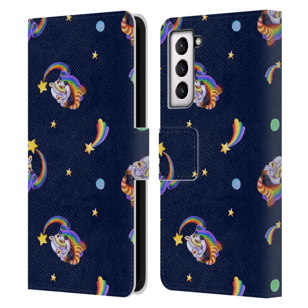 Carla Morrow Patterns Red Panda Leather Book Wallet Case Cover For Samsung Galaxy S21 5G