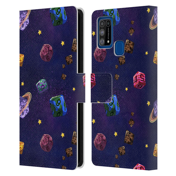 Carla Morrow Patterns Dice Numbers Leather Book Wallet Case Cover For Samsung Galaxy M31 (2020)