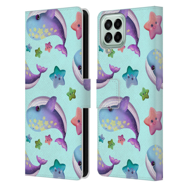 Carla Morrow Patterns Whale And Starfish Leather Book Wallet Case Cover For Samsung Galaxy M53 (2022)