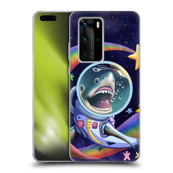 Carla Morrow Rainbow Animals Shark & Fish In Space Soft Gel Case for Huawei P40 Pro / P40 Pro Plus 5G