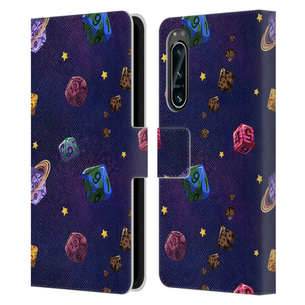Carla Morrow Patterns Dice Numbers Leather Book Wallet Case Cover For Sony Xperia 5 IV