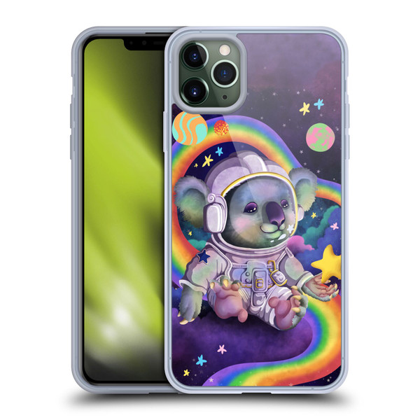 Carla Morrow Rainbow Animals Koala In Space Soft Gel Case for Apple iPhone 11 Pro Max