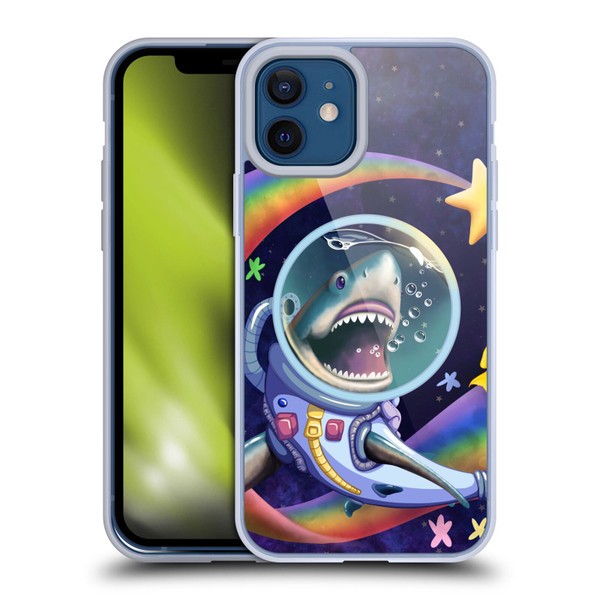Carla Morrow Rainbow Animals Shark & Fish In Space Soft Gel Case for Apple iPhone 12 / iPhone 12 Pro