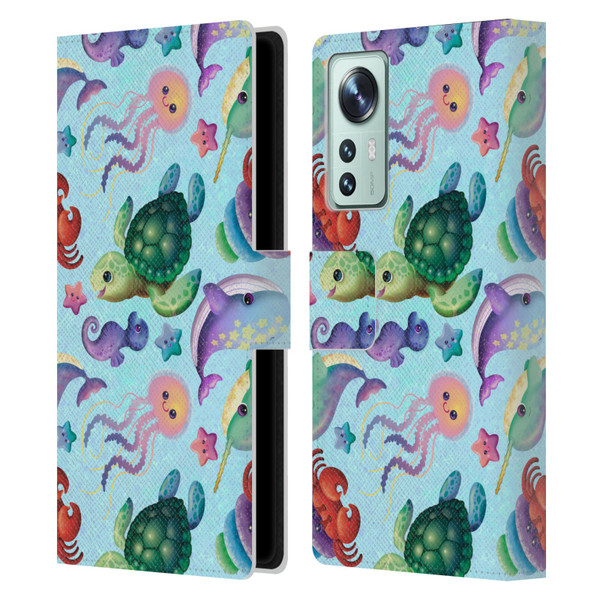 Carla Morrow Patterns Sea Life Leather Book Wallet Case Cover For Xiaomi 12