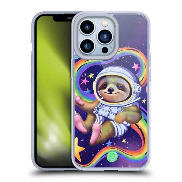 Carla Morrow Rainbow Animals Sloth Wearing A Space Suit Soft Gel Case for Apple iPhone 13 Pro