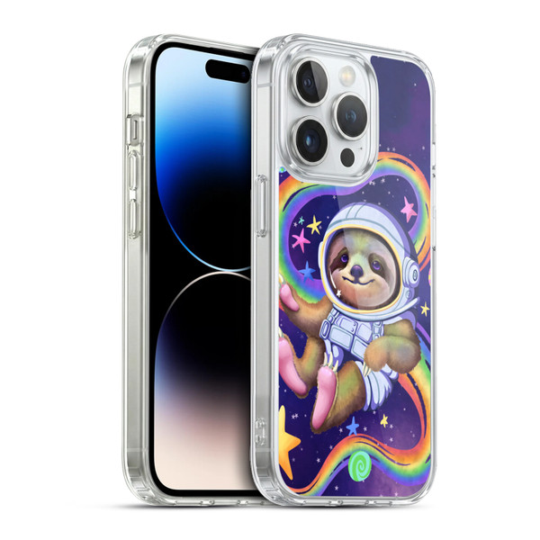 Carla Morrow Rainbow Animals Sloth Wearing A Space Suit Soft Gel Case for Apple iPhone 13 Pro & MagSafe