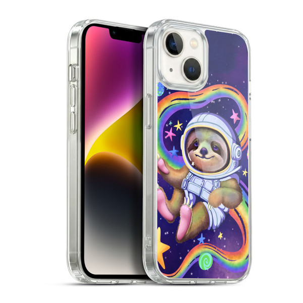 Carla Morrow Rainbow Animals Sloth Wearing A Space Suit Soft Gel Case for Apple iPhone 14