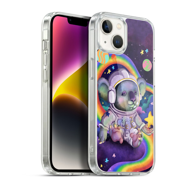 Carla Morrow Rainbow Animals Koala In Space Soft Gel Case for Apple iPhone 14 Plus & MagSafe