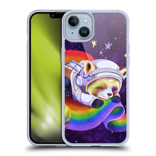 Carla Morrow Rainbow Animals Red Panda Sleeping Soft Gel Case for Apple iPhone 14 Plus