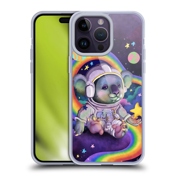 Carla Morrow Rainbow Animals Koala In Space Soft Gel Case for Apple iPhone 14 Pro Max