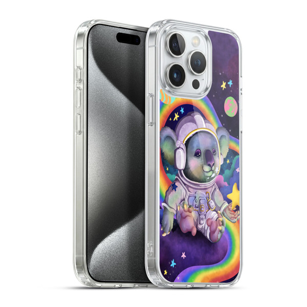 Carla Morrow Rainbow Animals Koala In Space Soft Gel Case for Apple iPhone 15 Pro Max & MagSafe