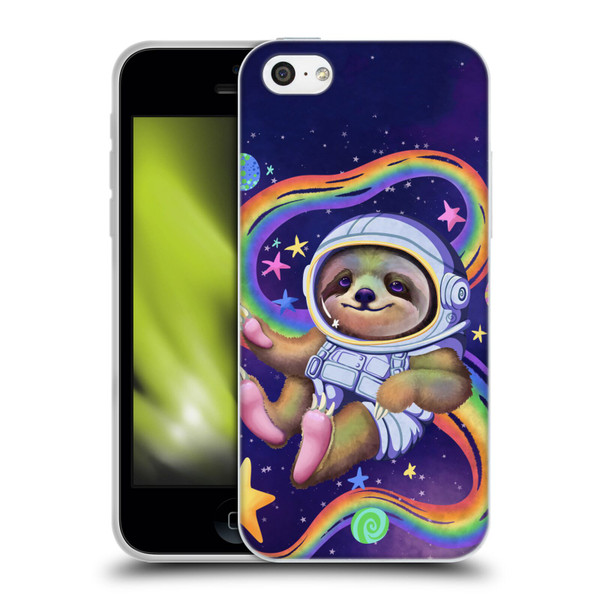 Carla Morrow Rainbow Animals Sloth Wearing A Space Suit Soft Gel Case for Apple iPhone 5c