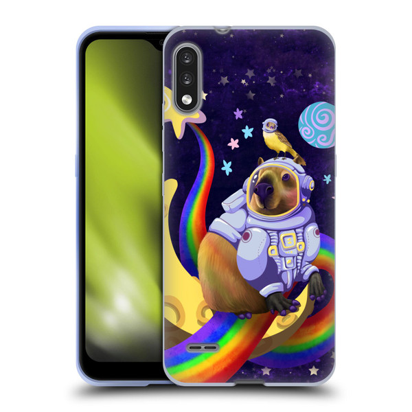 Carla Morrow Rainbow Animals Capybara Sitting On A Moon Soft Gel Case for LG K22