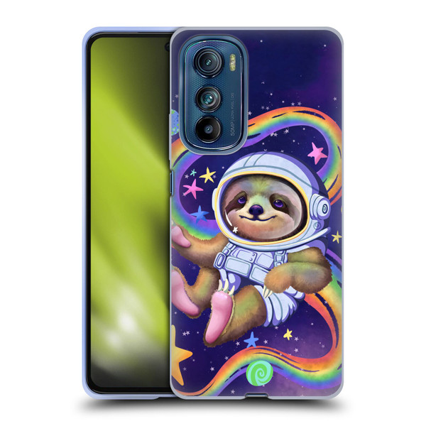 Carla Morrow Rainbow Animals Sloth Wearing A Space Suit Soft Gel Case for Motorola Edge 30