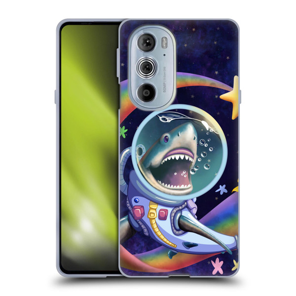Carla Morrow Rainbow Animals Shark & Fish In Space Soft Gel Case for Motorola Edge X30
