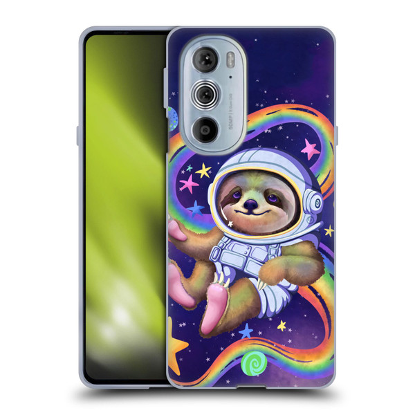 Carla Morrow Rainbow Animals Sloth Wearing A Space Suit Soft Gel Case for Motorola Edge X30