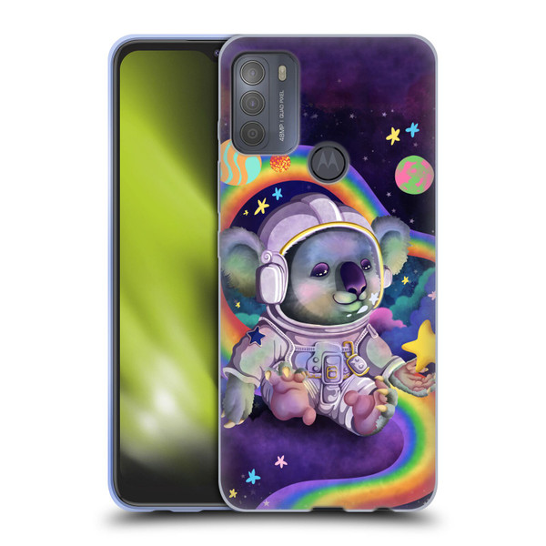 Carla Morrow Rainbow Animals Koala In Space Soft Gel Case for Motorola Moto G50