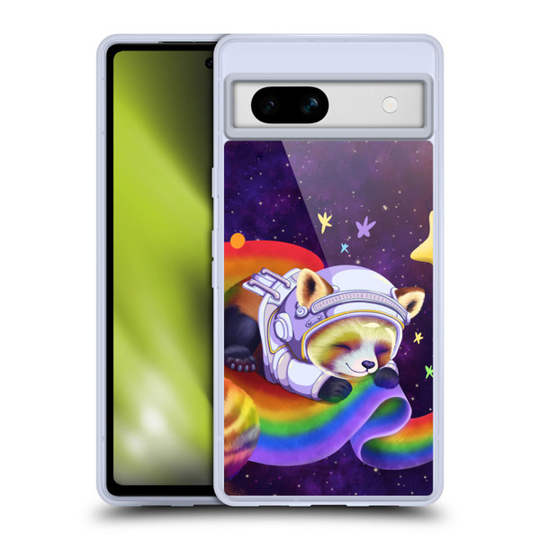 Carla Morrow Rainbow Animals Red Panda Sleeping Soft Gel Case for Google Pixel 7a