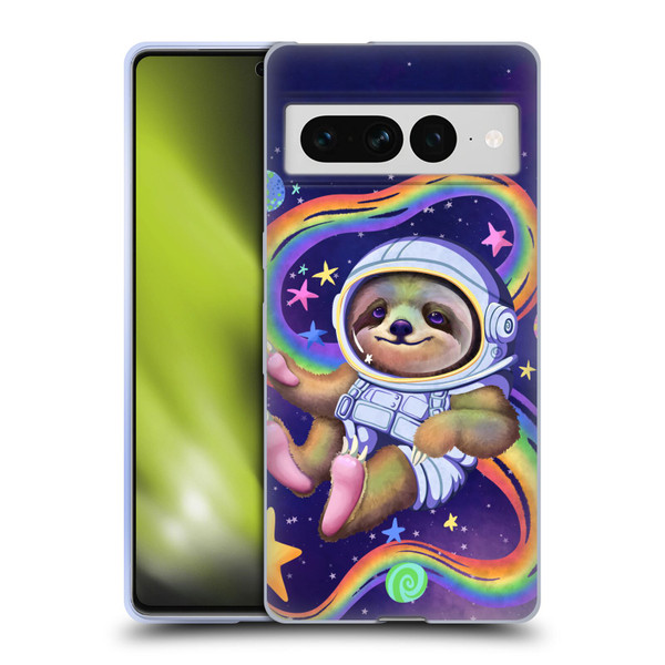 Carla Morrow Rainbow Animals Sloth Wearing A Space Suit Soft Gel Case for Google Pixel 7 Pro
