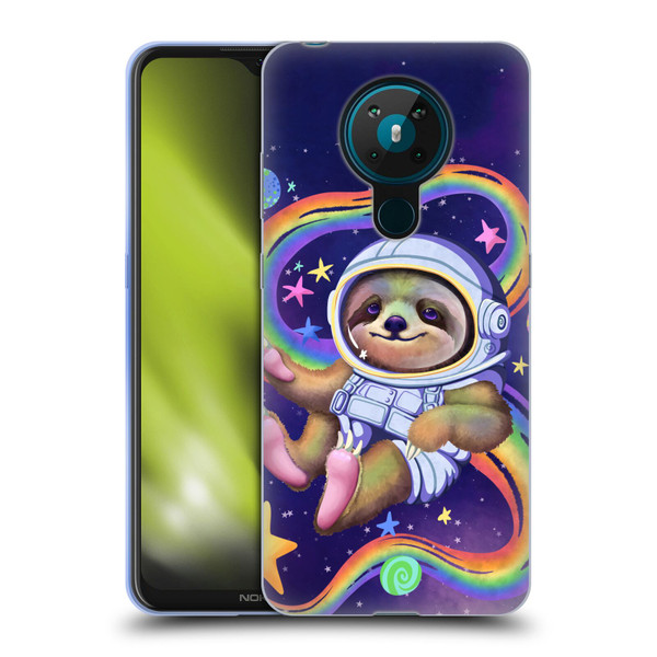 Carla Morrow Rainbow Animals Sloth Wearing A Space Suit Soft Gel Case for Nokia 5.3