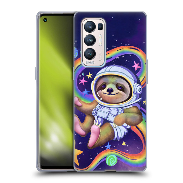 Carla Morrow Rainbow Animals Sloth Wearing A Space Suit Soft Gel Case for OPPO Find X3 Neo / Reno5 Pro+ 5G