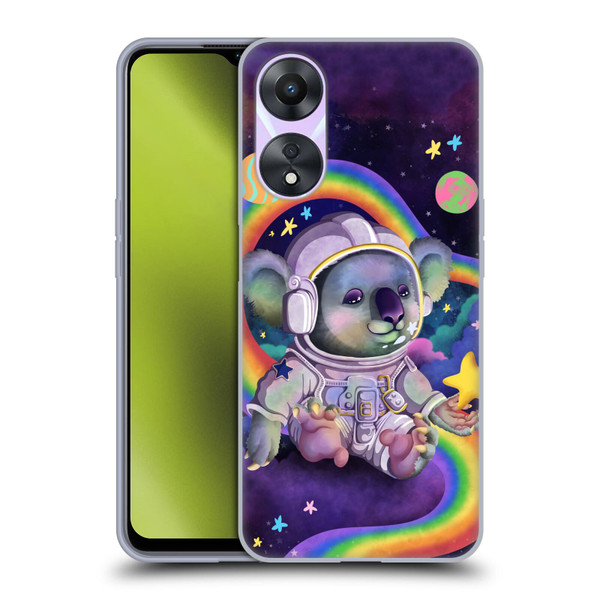 Carla Morrow Rainbow Animals Koala In Space Soft Gel Case for OPPO A78 4G