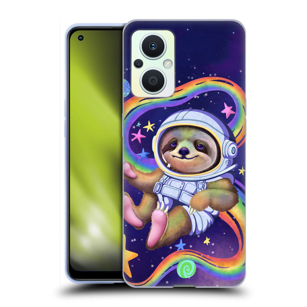 Carla Morrow Rainbow Animals Sloth Wearing A Space Suit Soft Gel Case for OPPO Reno8 Lite